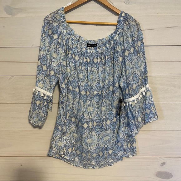 I.N. STUDIO plus size flowy blouse sz 1X - Picture 1 of 5